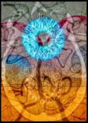 Eidetic_2025_DSA, CTA and photo collage on aluminum panel_29x 21inches